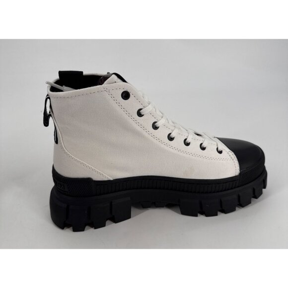 Palladium Womens Ankle Boots Revolt HI TX Black & White Canvas Boots Size 9 - Picture 8 of 11